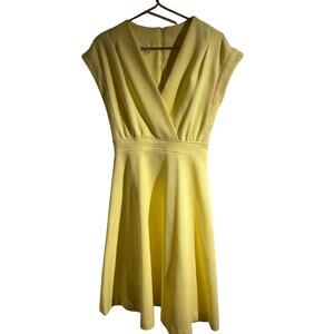 Vintage 60’s Kay Windsor yellow Sleeveless Mod midi Dress size Small